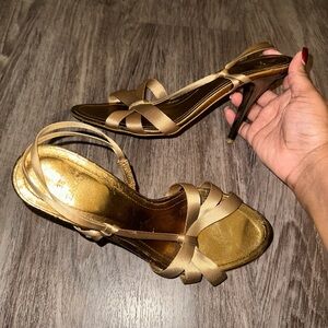 Elegant Gold Strappy Heels